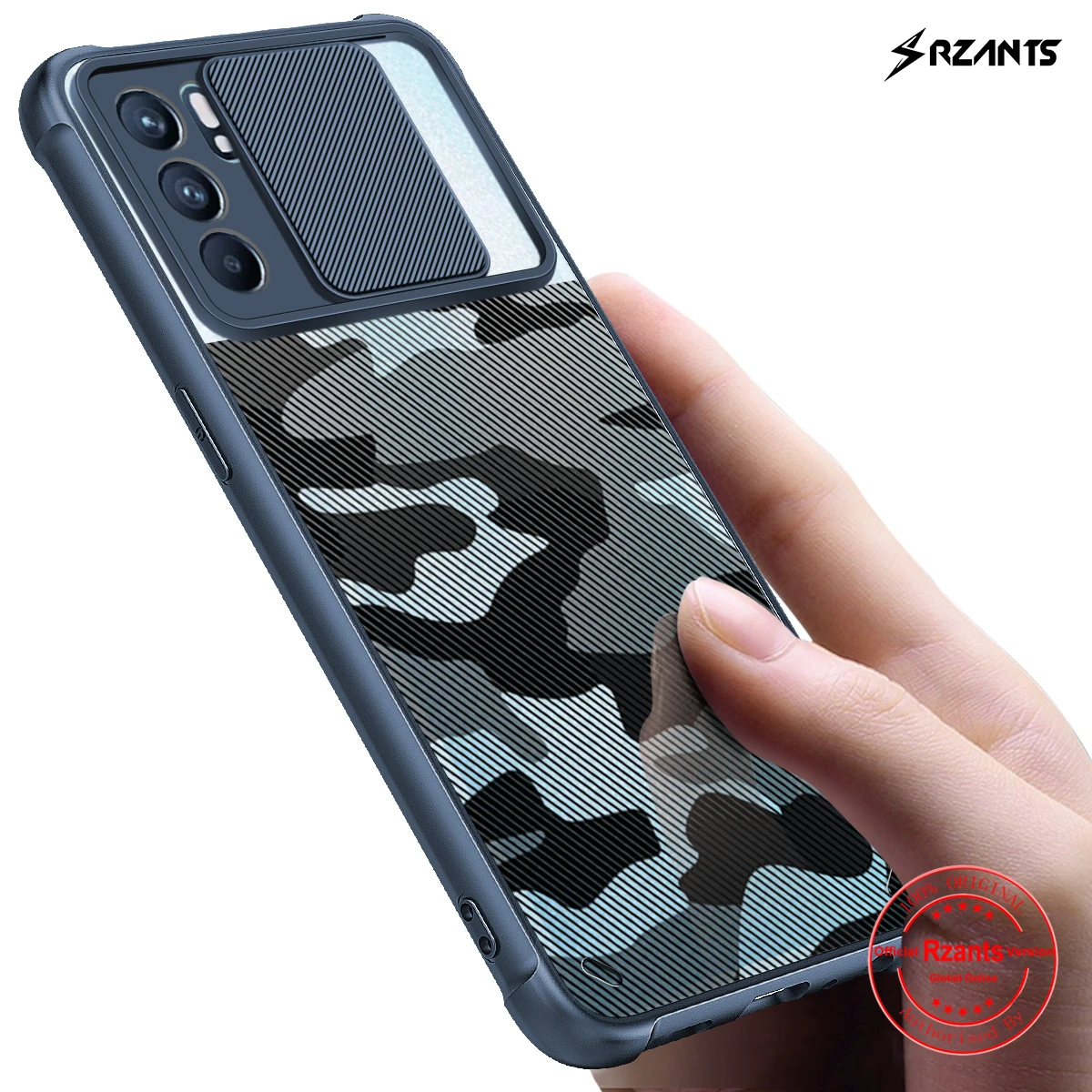 

Rzants For OPPO Reno 6 Reno6 Pro Case Hard [Camouflage Lens] Lens Protect Slim Crystal Clear Cover