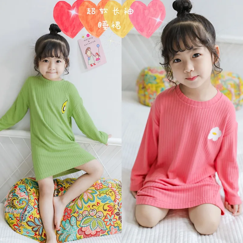 Платье с длинными рукавами для девочек осень 2020 новый стиль детское супер мягкое