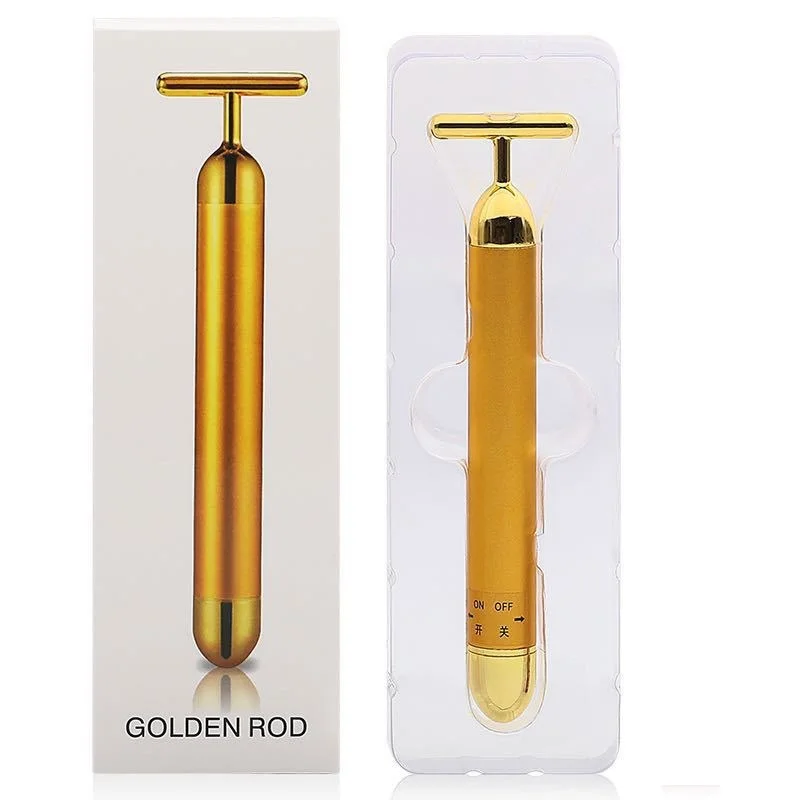 24K Красота бар Электрический Уход за кожей лица для похудения стержень Золотая