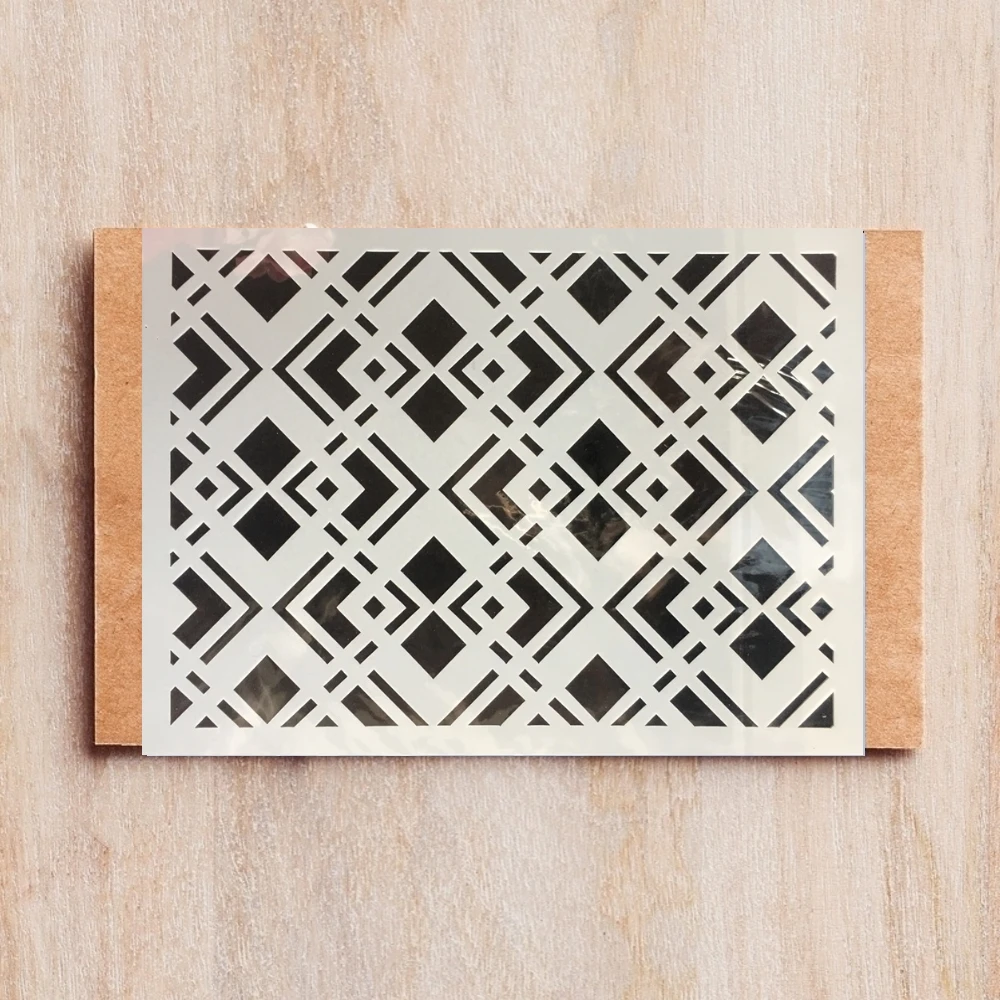 

Трафареты для рисования стен, A4, 29 см, квадратные, геометрические, текстурные, раскраска для скрапбукинга, тиснильный альбом