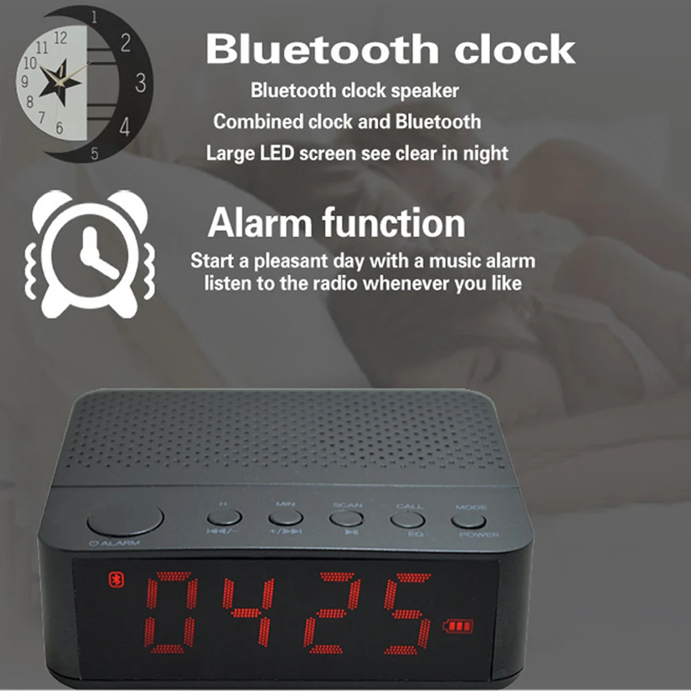 Ligofwis Портативный Bluetooth Динамик Беспроводной стерео музыкальный ящик время