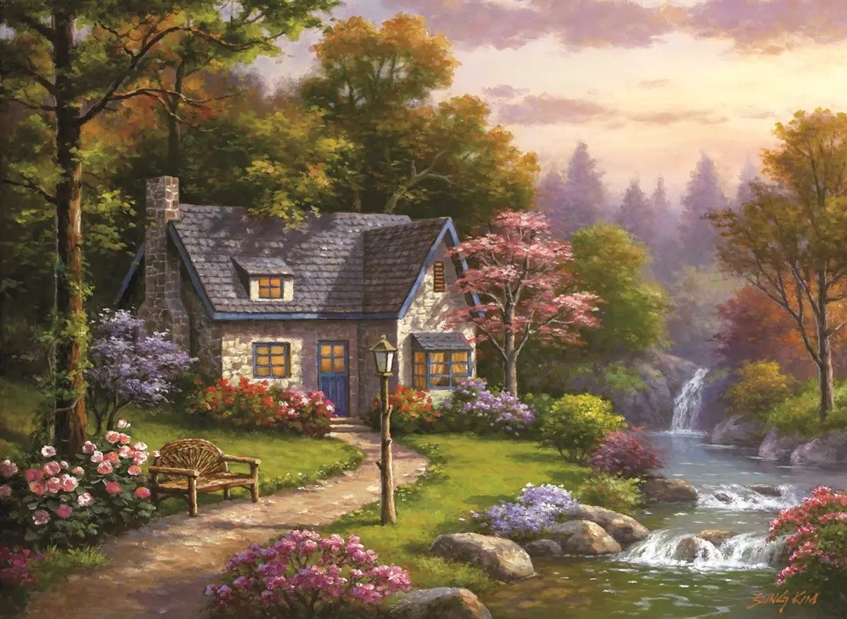 

2000 шт., детский Развивающий пазл-пейзаж «стонибрук Фоллз»