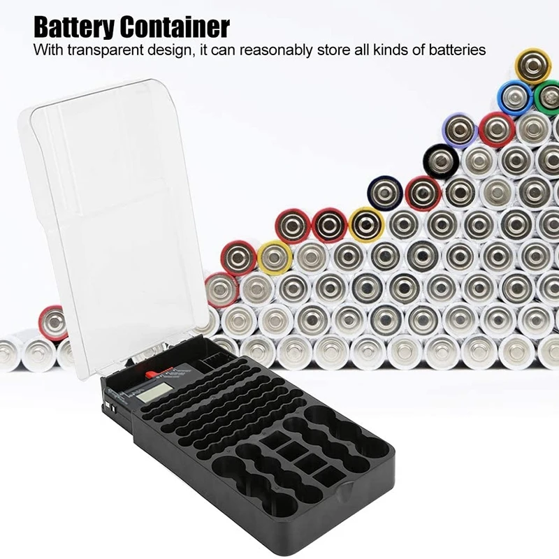 Battery Storage Case 104 Grids Thick Durable High Precision Container Box Bag Holder with Tester |