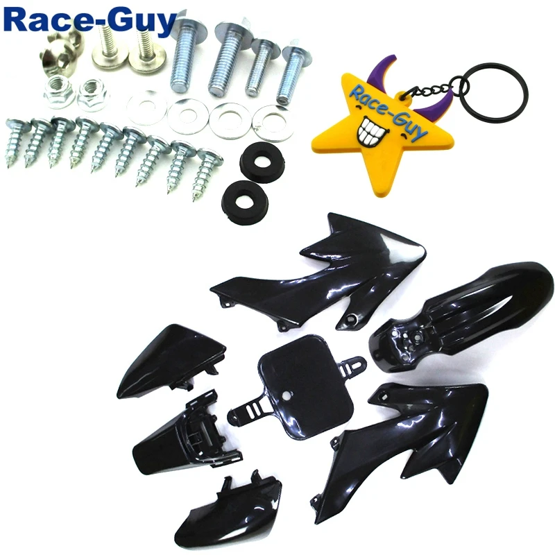 Черный Пластиковый обтекатель обтекателя тела наборы + Монтажные винты для Honda