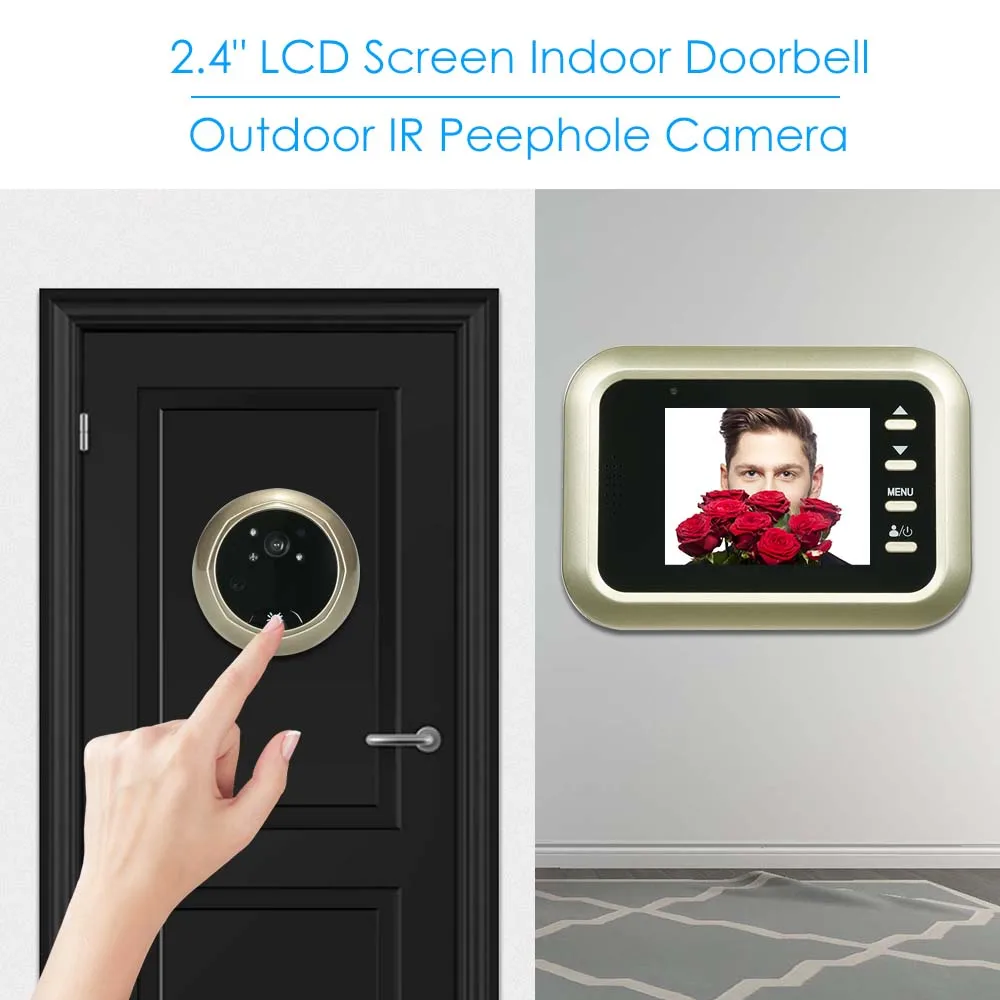 2 4 ЖК-цифровой глазок 160 дверной звонок HD IR камера ночного видения три режима