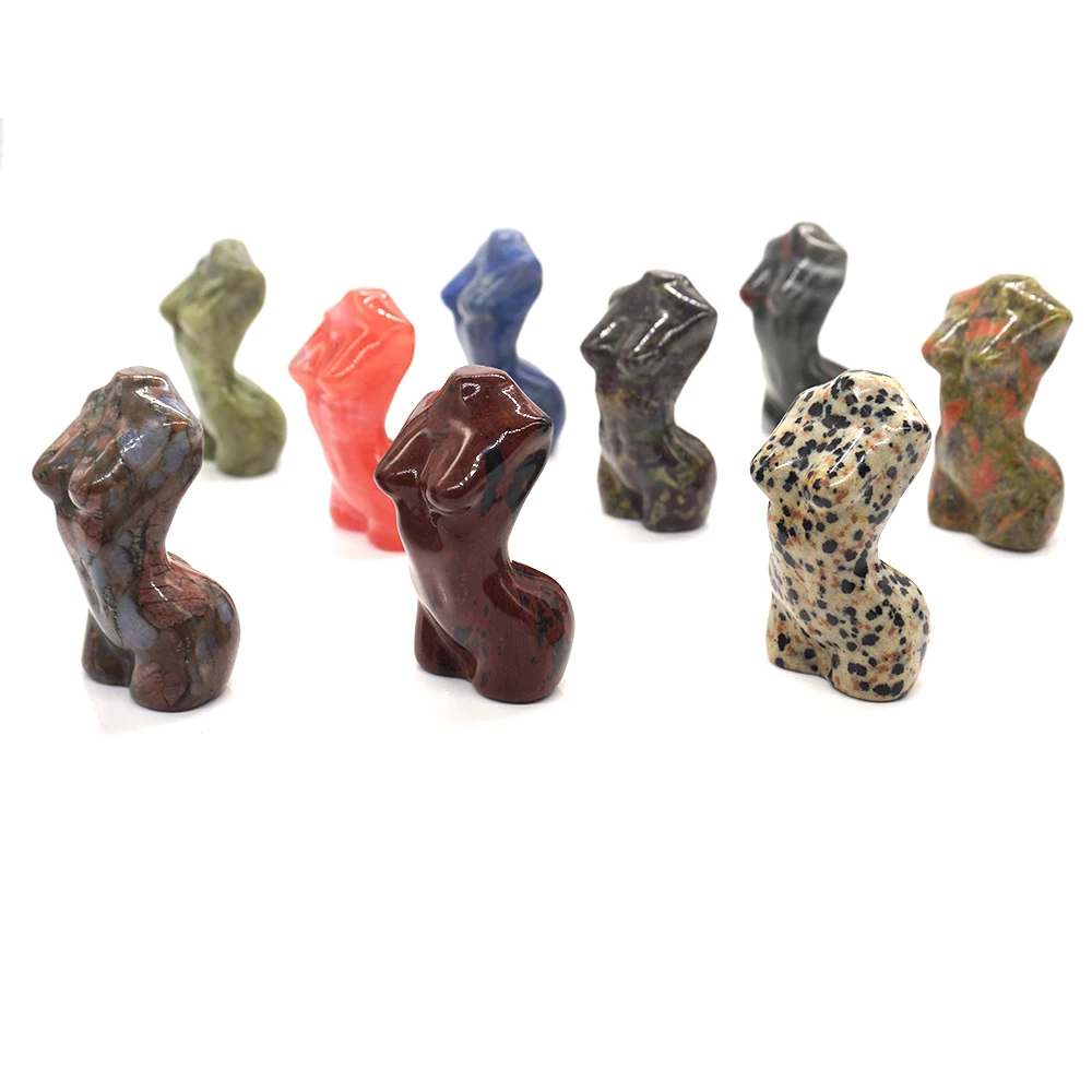 Женская модель бюст 2 дюйма Статуэтка из натуральных камней исцеляющая кристалл