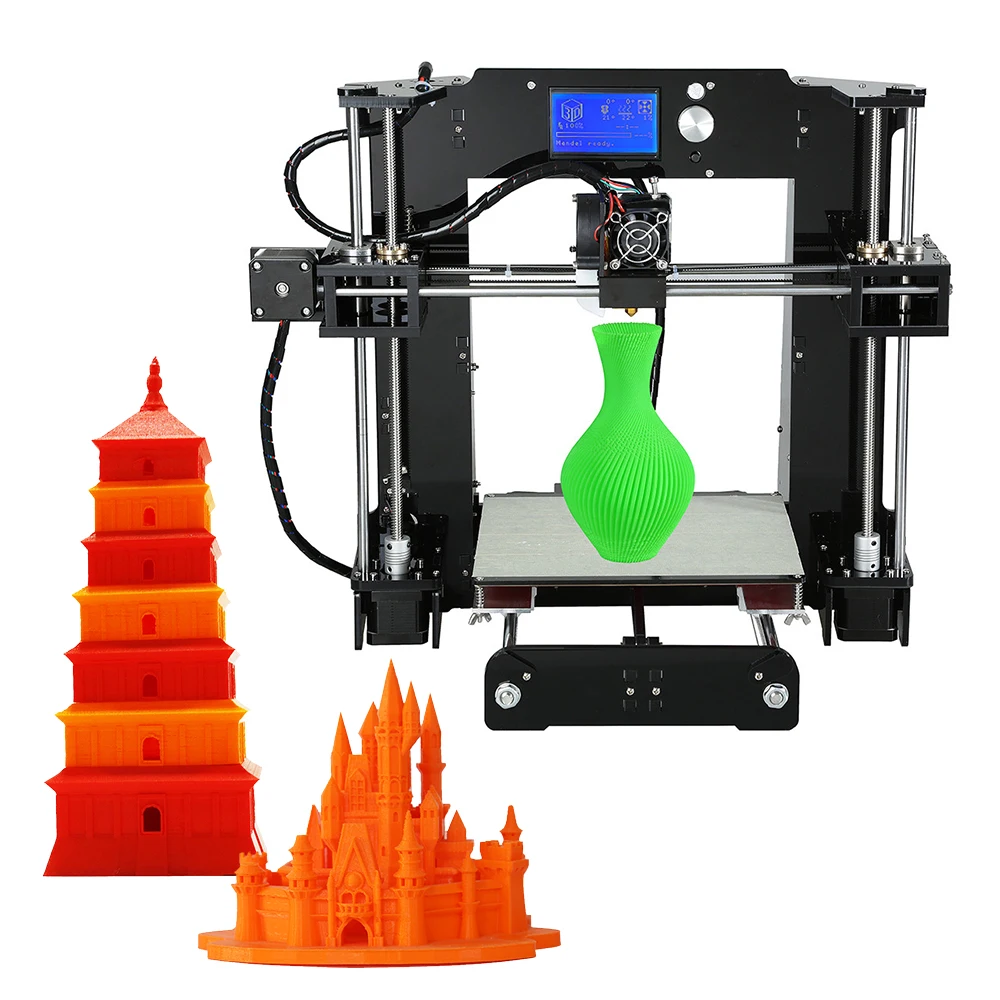 Anet A6 3d принтер наборы Настольный Reprap i3 DIY для самостоятельной сборки ЖК-экран с 16 Гб SD карты печати большой размер 220*220*250 мм