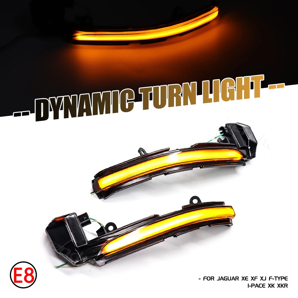 

2Pcs For Jaguar XE XF XJ F-TYPE XKR I-PACE X250 X260 LED Dynamic Sequential Blinker Turn Signal Lamp Streamer Side Marker Light