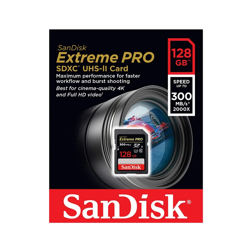 SanDisk карта памяти 32 ГБ 64 128 256 SDXC Extreme PRO 300 | Компьютеры и офис