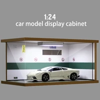 diorama 124 parking lot simulation scene garage wood model dimensional show diy car model acrylic dust cover adult collec