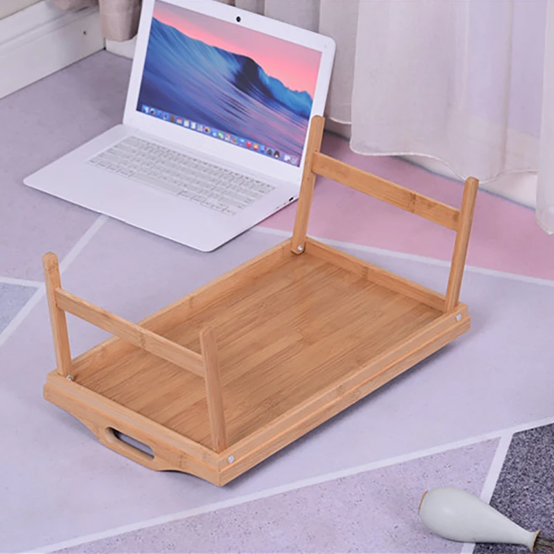 

Fashion-New Upgrade Thickening Bamboo Folding Laptop Table Adjustable Gaming and Study Computer Desk Picnic Table Breakfast Tray
