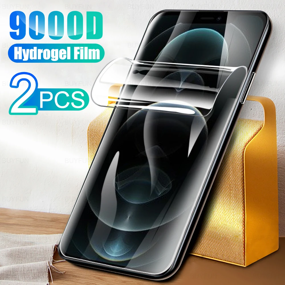 2PCS Full Cover Soft Hydrogel Film For Iphone 13 Pro Max 13 12 Mini HD Screen Protective Not Glass For Iphone 12 11 13 Pro Film