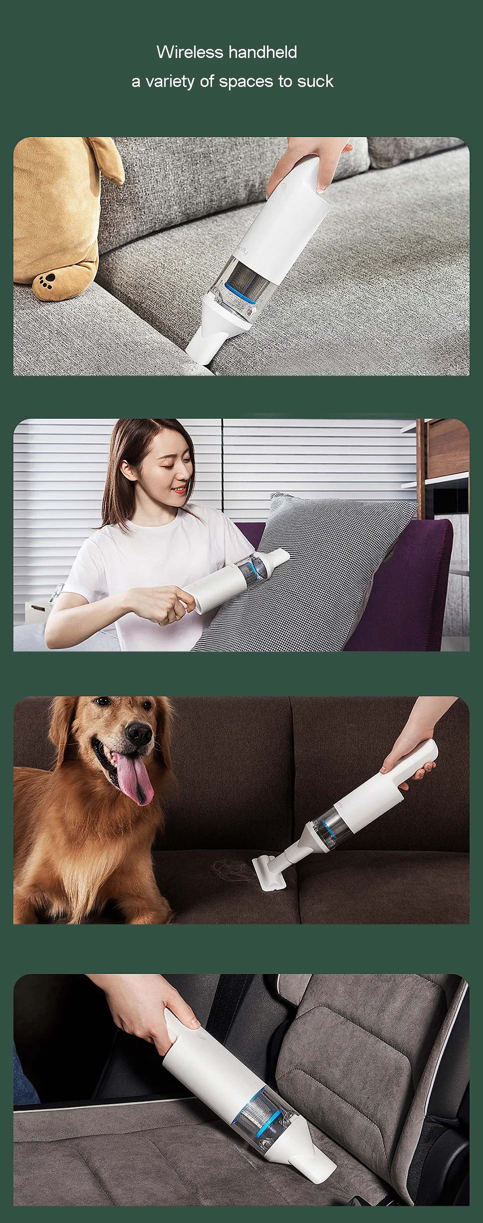 Новейший XIAOMI MIJIA Coclean пылесос 120 Вт 16800Pa 40AW Ручной беспроводной супер сильный всасывающий Пылесос без шума для дома и автомобиля