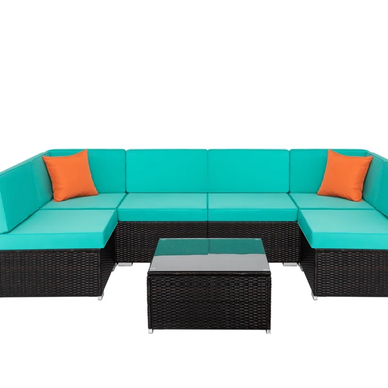 

[USA READY STOCK]Lake Blue Seven-Piece Modular Sofa