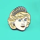Женская эмалированная брошь на булавке, в форме принцессы Дианы Спенсера
