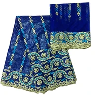 bazin riche fashion 2022 nouveau blue african fabric basin riche fabrics jacquard brocade fabric nigerian gele headtie 7yardlot