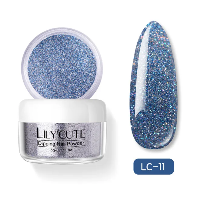 LC 11 LILYCUTE Dipping порошок для ногтей градиентный цвет ногтей Dip порошок для ногтей украшения для ногтей Блеск порошок погружение блестящие украшения - Цвет: LC 11
