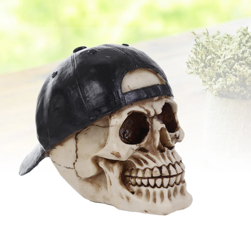 

Simulation Resin Skull Props Decoration Collectible Gift Desktop Figurine Party Supplies Black
