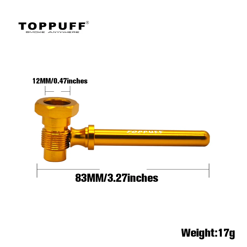 TOPPUFF болты форма алюминиевая курительная травяная трубка 83 мм с металлической