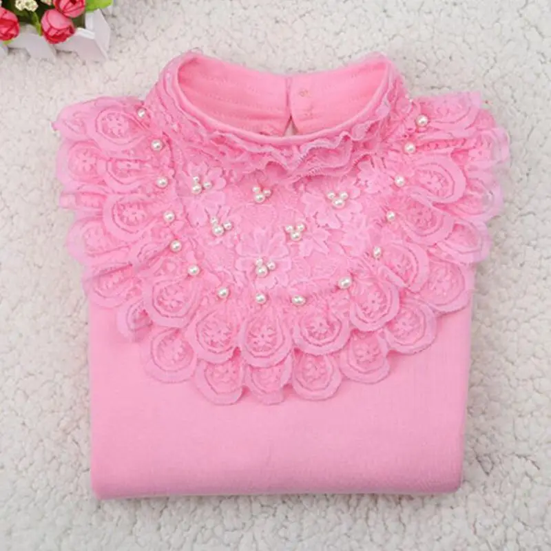 9 baby blouse От 2 до 12 лет, осенне-зимняя блузка для девочек, рубашки, хлопковые топы для девочек-подростков, Детская кружевная рубашка с длинными рукавами, детские блузки - Цвет: 9 baby blouse