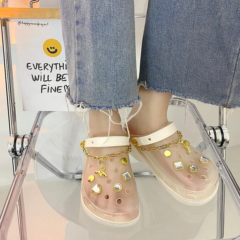 

New Clogs Women Sandals Summer Hole Slippers Beach Anti-skid Thick Bottom Outside Increase Wedge Shoes for Women Sandalias Mujer