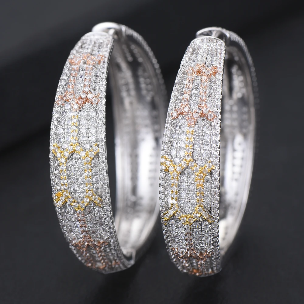 

KellyBola Top Quality Luxury Fashion Hoop Earrings Austrian Crystal for Women Ladies Important Occasion Essential Accessories