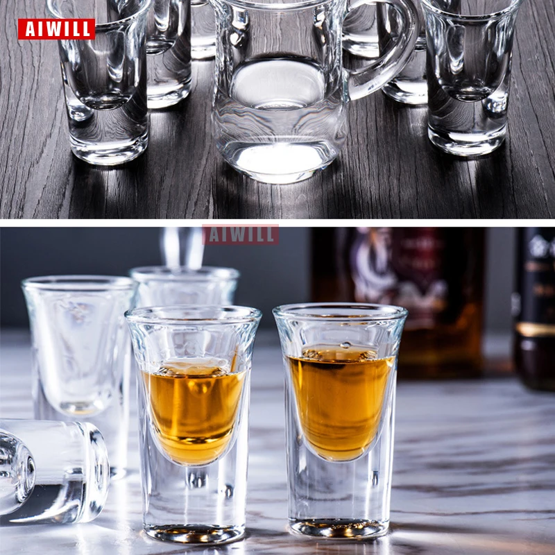 AIWILL хрустальный бокал из бутика с толстой подошвой для вина выстрела Бесплатная