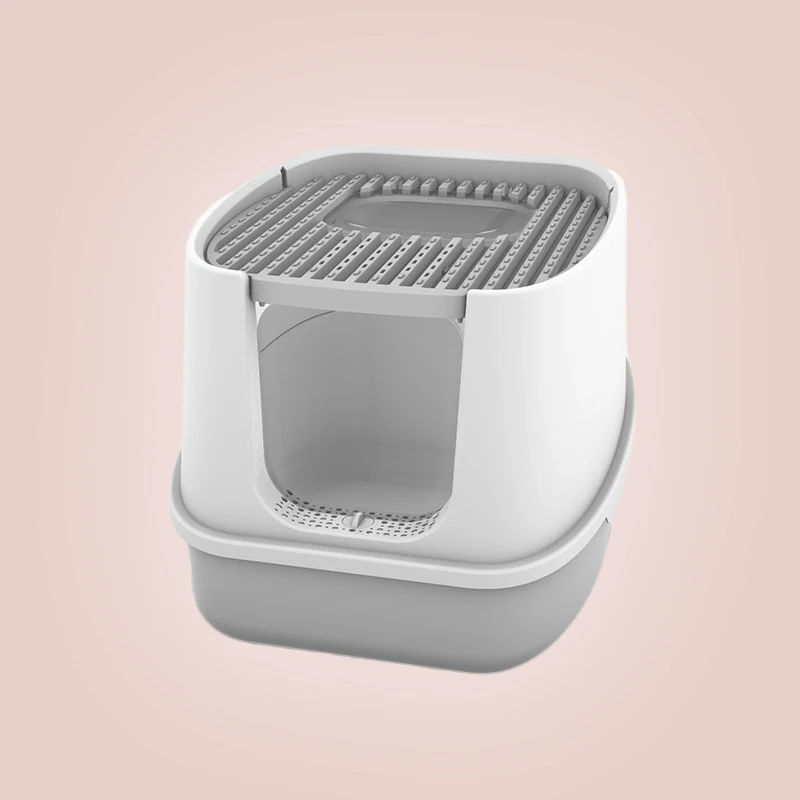 

Enclosure Clamshell Type Litter Box for Cats Anti-Splash Closed Isolate Odor Big Sandbox Deodorant Tray with Board Cat Toilet