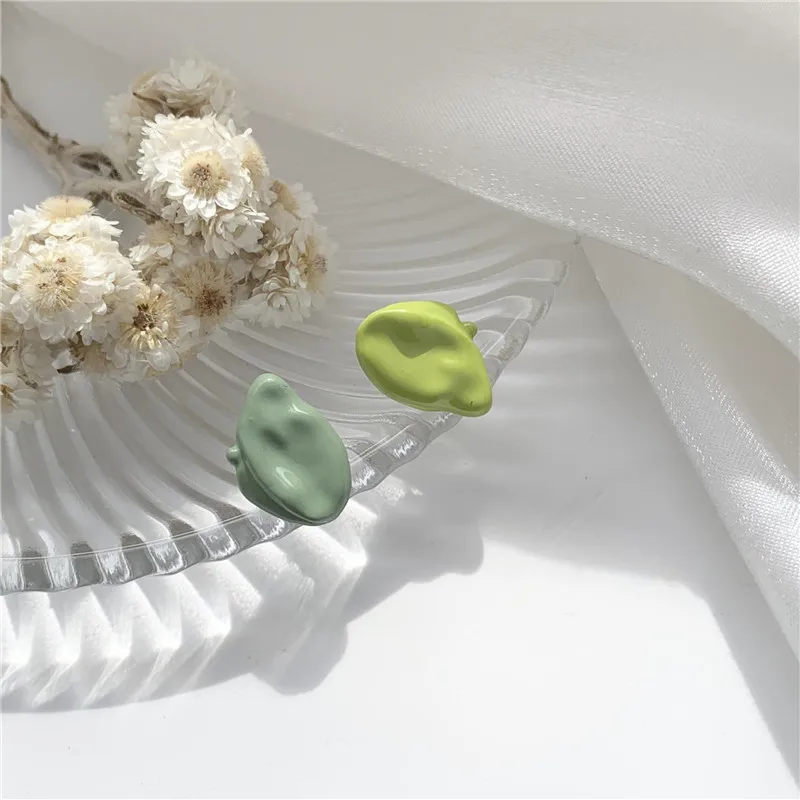 

South Korean Fun Asymmetrical Morandi Simple Earrings 2020 New Trendy Irregular Earrings