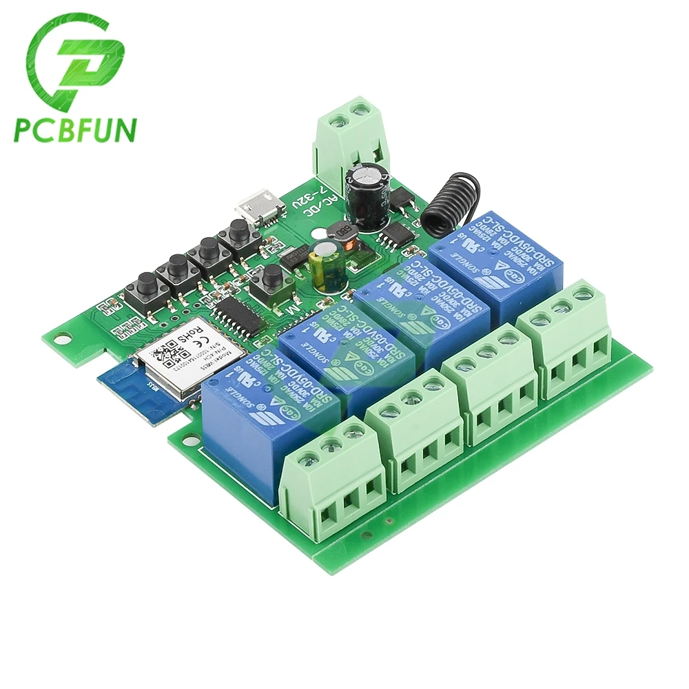 USB 5V DC7-32V 1CH 2CH 4CH RF WI-FI дистанционного Управление релейный коммутационный модуль 12V