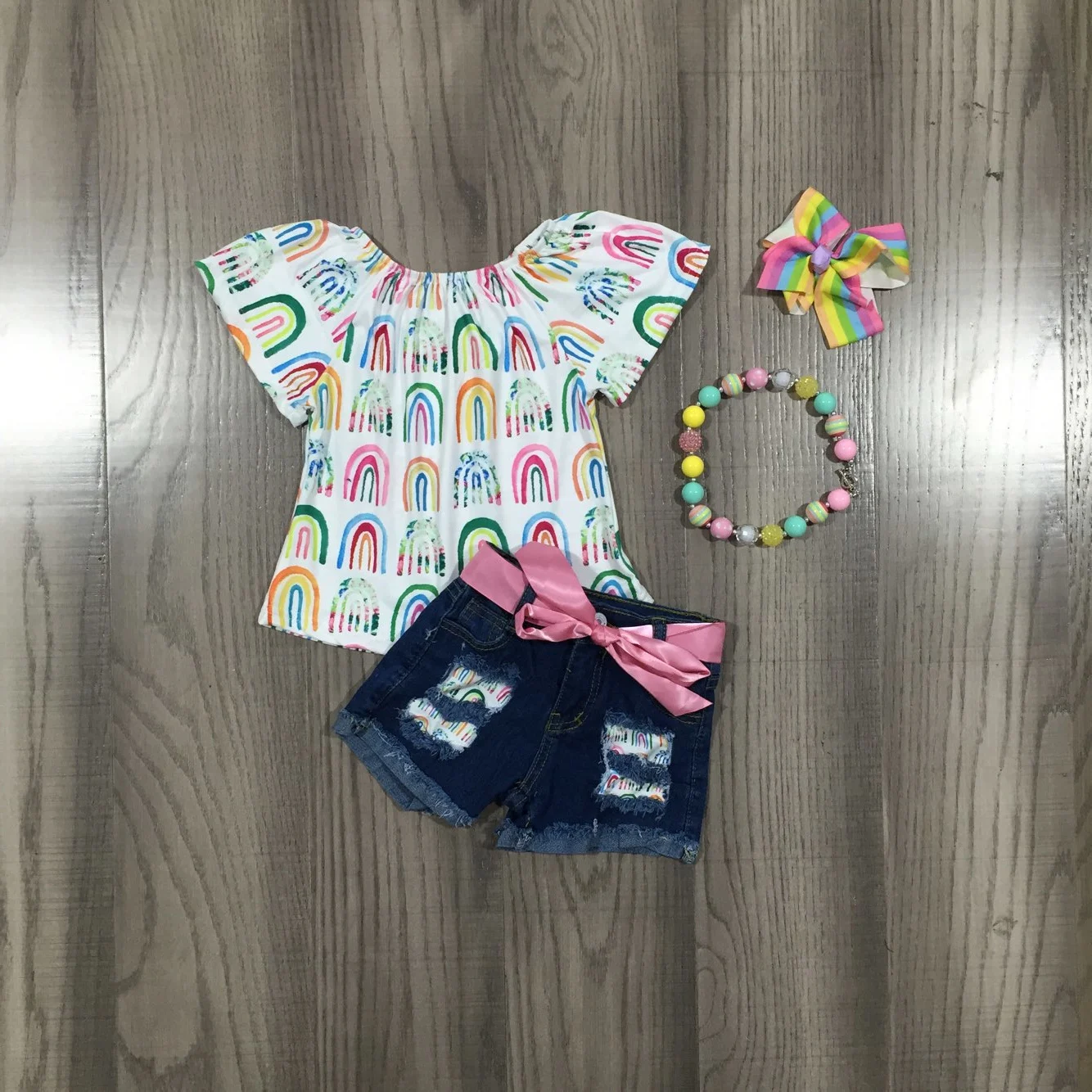 Летняя одежда для маленьких девочек Girlymax с коротким рукавом и оборками Детский