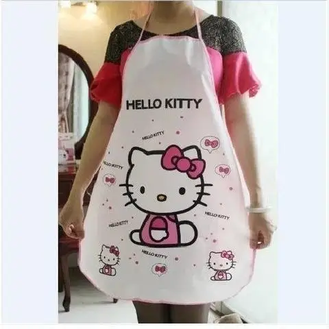 Полупрозрачный тонкий кухонный комбинезон Hello Kitty из полиэтилена