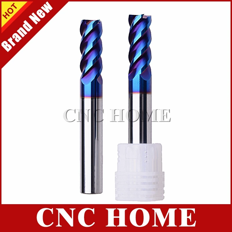 Концевые фрезы HRC65 с 4 канавками нано-синее покрытие концевые из вольфрамовой