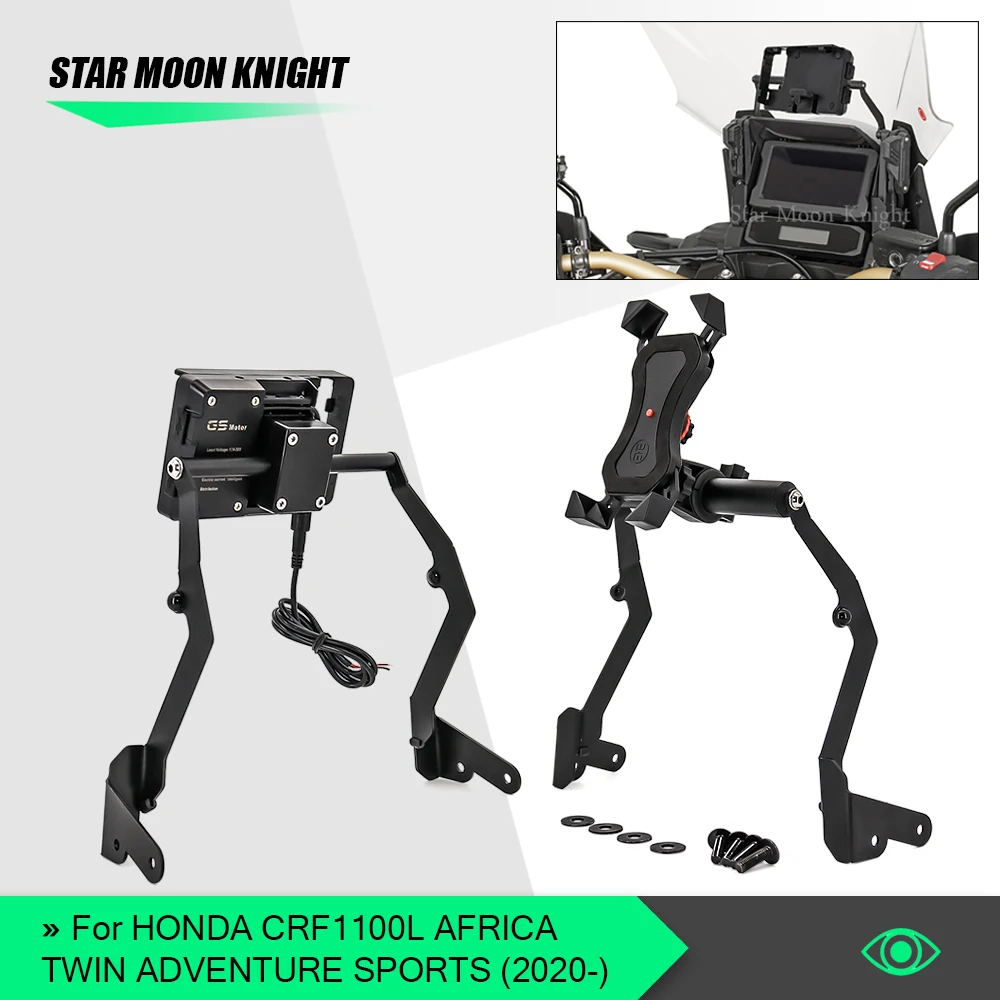 

Motorcycle Front Phone Stand Holder Phone GPS Navigaton Plate Bracket For HONDA CRF1100L AFRICA TWIN ADVENTURE SPORTS 2020 -