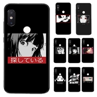 yndfcnb anime aesthetic girl silicone black phone case for xiaomi redmi 5 5plus 6 6a 4x 7 7a 8 8a 9 note 5 5a 6 7 8 8pro 8t 9