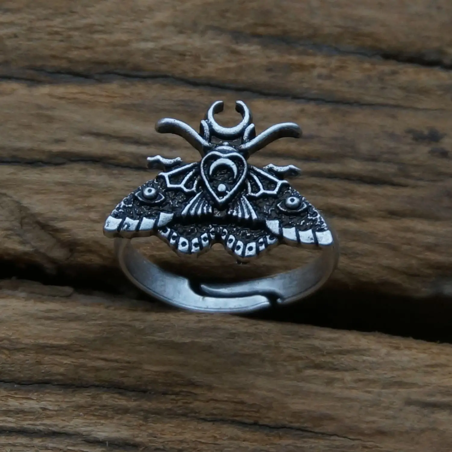 Кольцо с подвеской в виде насекомого Death Moth Wiccan ювелирные изделия череп мертвой