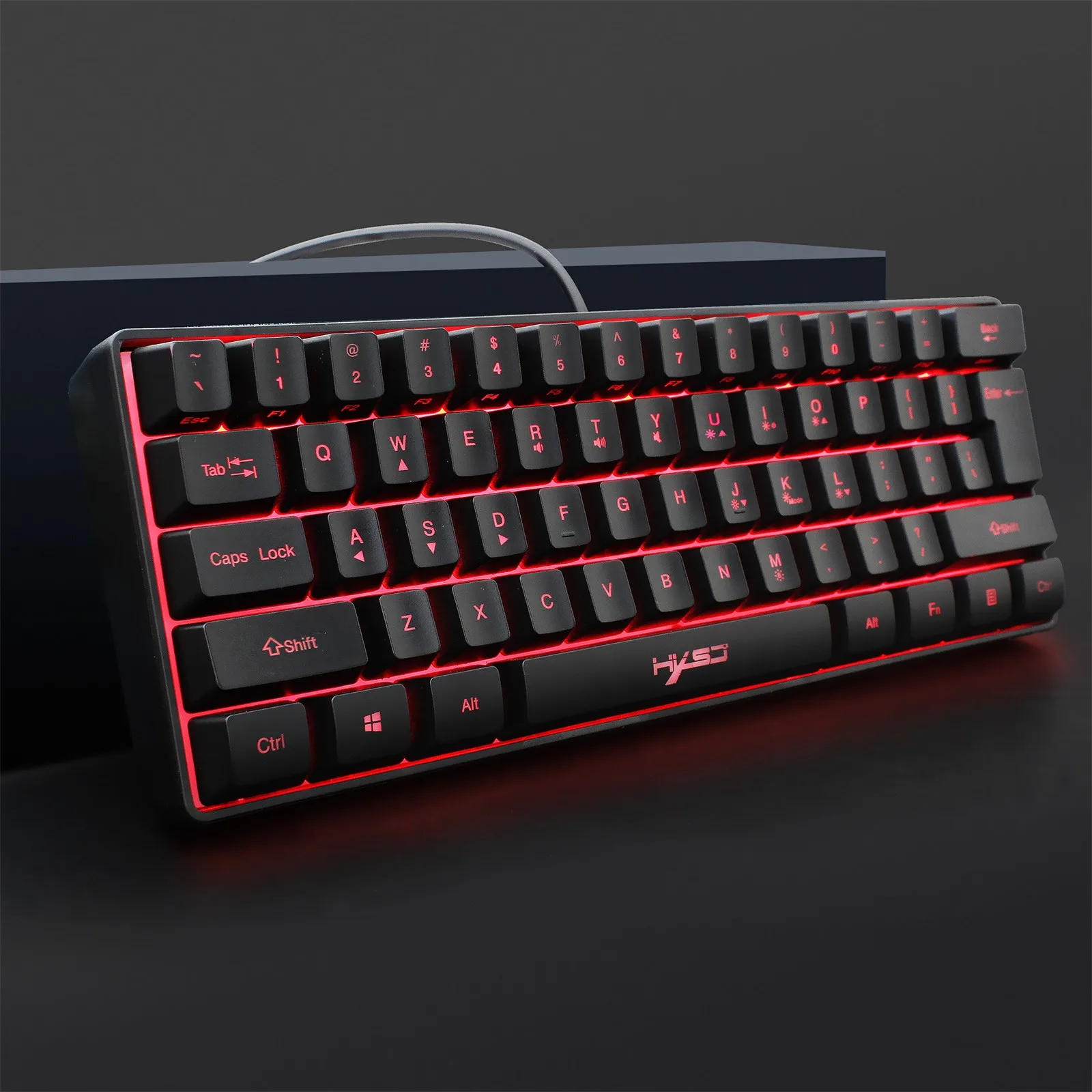Игровая механическая клавиатура с 61 клавишами эргономичная Проводная USB