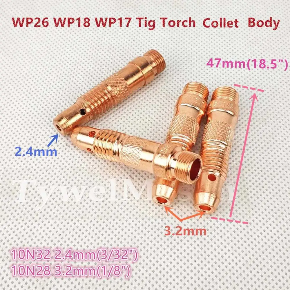 Tig сварочный Фонарь Корпус 10N32 2 4 мм (3/32 &quot) 10N28 3 (1/8&quot) 2шт/ПК для WP17 WP18 WP26