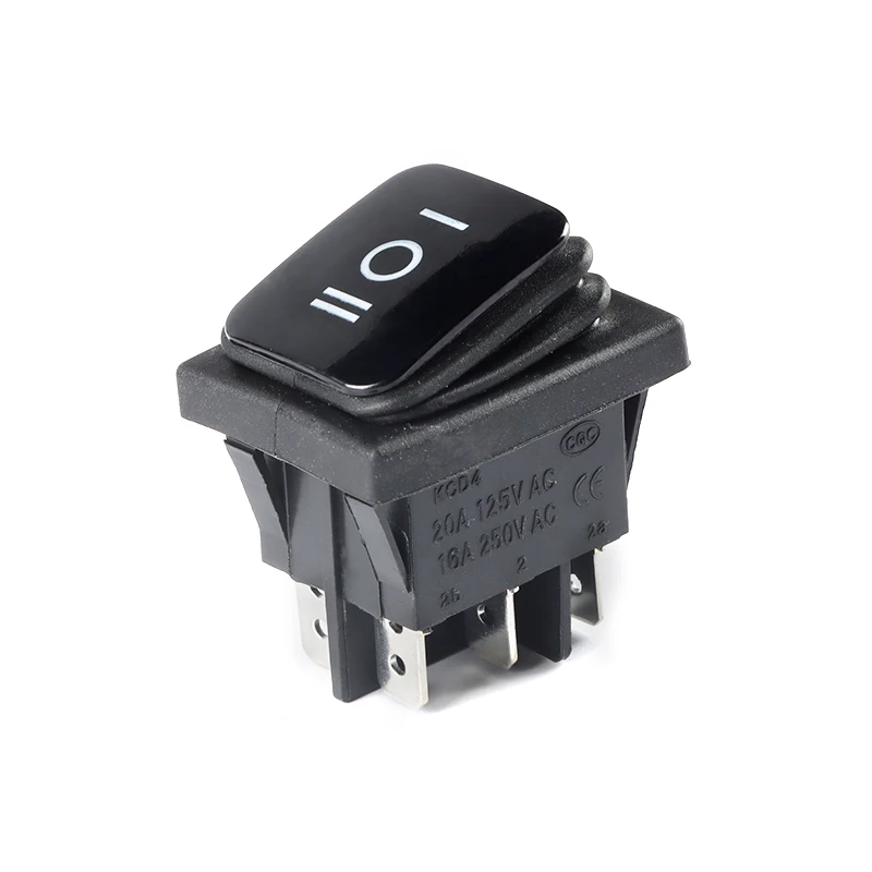 

KCD2 2 ВКЛ-ВЫКЛ ON-OFF-0N 4-контактный 6-контактный сверхмощный герметичный водонепроницаемый автоматический кулисный переключатель для лодок со светодиодом 16A 20A 250V