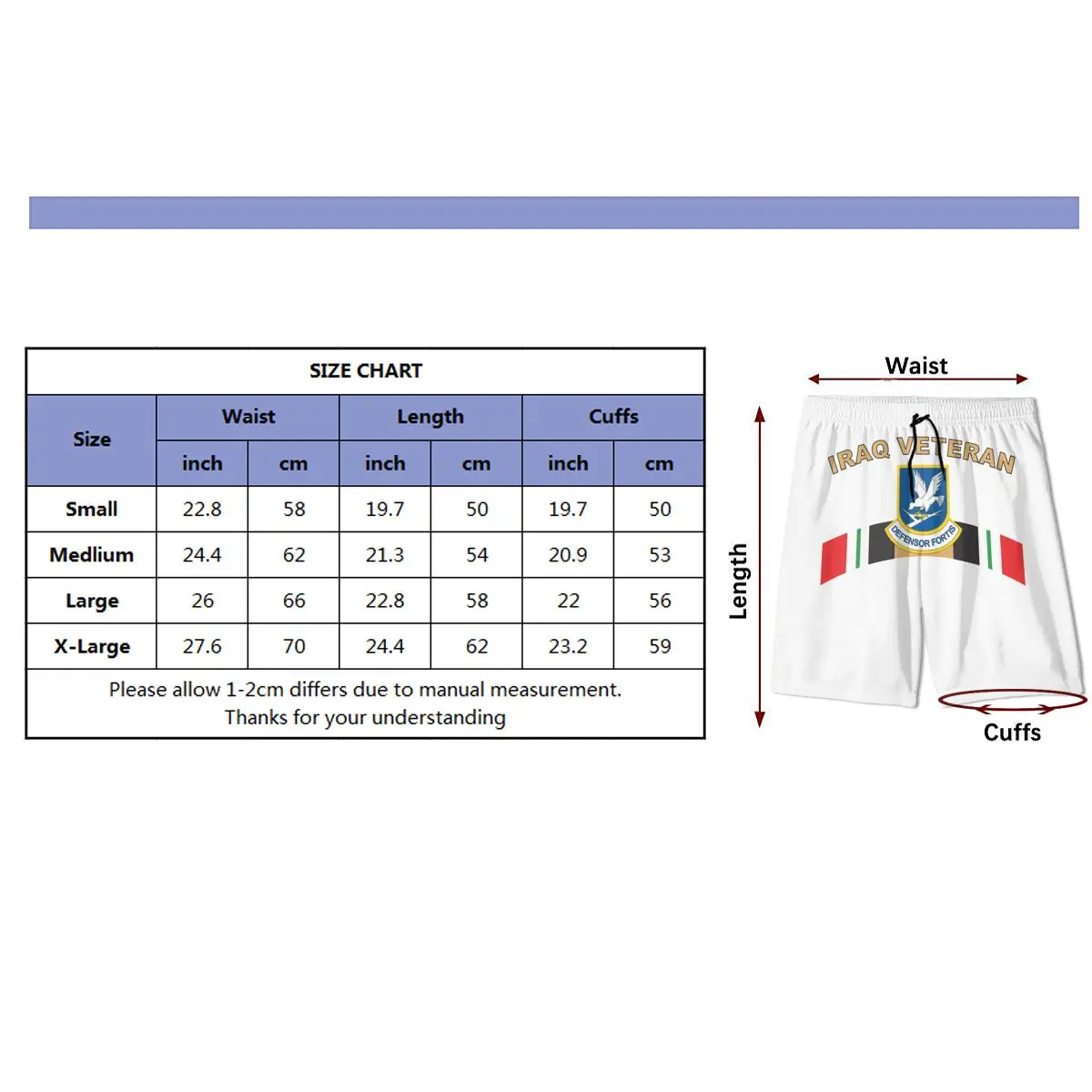 

USAF Defensor Fortis Iraq Veteran Boys Girls Beach Short Sports Pants Fashion Casual Swimwear Surfing Leisure Cool Shorts