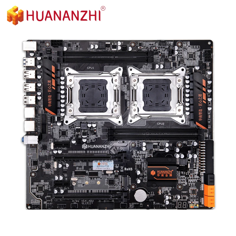 Günstig HUANANZHI X79-4D Dual CPU Motherboard Für E-ATX PC E5 2680V2 DDR3 1333/1600/1866MHz 128GB PCI-E SATA3 USB 3,0 Intel X79 LGA 2011