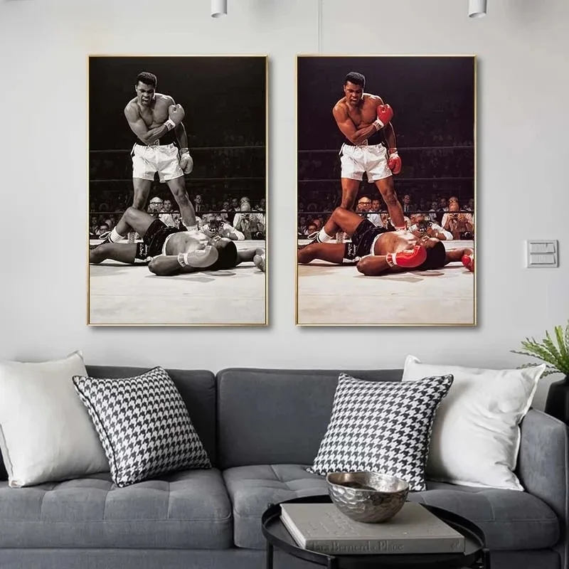 

Классическая Картина на холсте Мухаммеда Али, Знаменитый боксер, вдохновляющий постер, настенный художественный принт, картины для гостино...