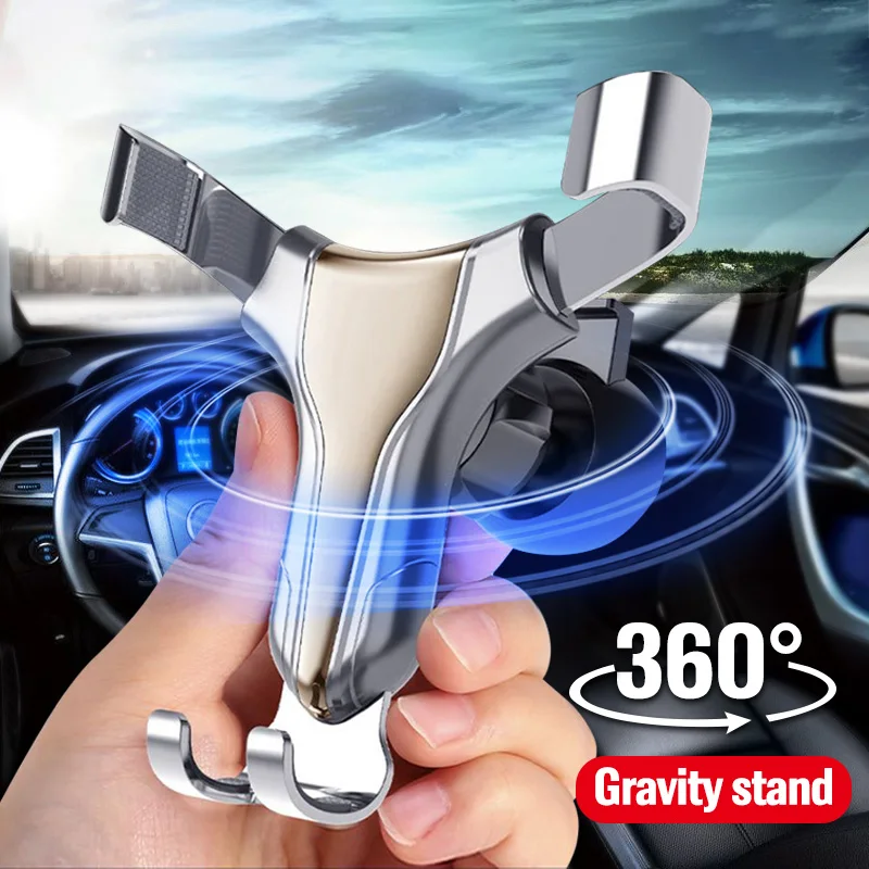 

360° Gravity Car Phone Holder Stand For 4-7.2 inch Mobile Phone Air Outlet GPS Navigation Phone Holder In Car Support Mount Rack