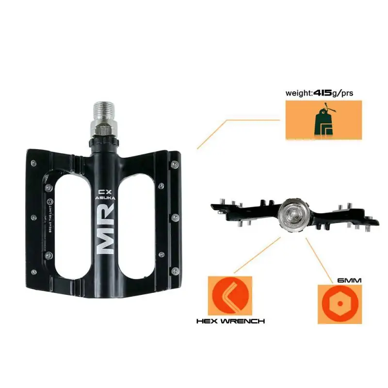 

2021 New Mountain Non-Slip Bike Pedals Platform Bicycle Flat Alloy Pedals 9/16 CNC Bearings For Road MTB Fixie Bikes