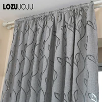 lozujoju curtain window living room jacquard fabrics luxury semi blackout curtains panel living room curtains short gray curtain