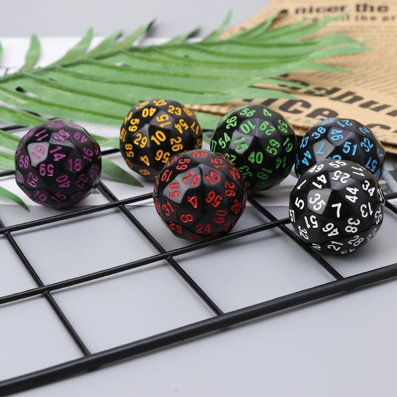 

6Pcs 60 Sided D60 Polyhedral Dice For Casino RPG MTG Party Table Board Game
