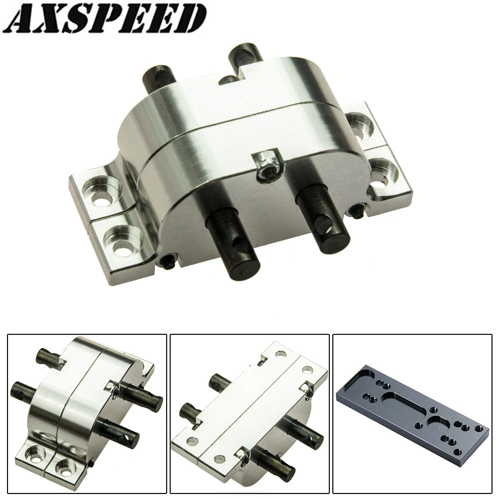 AXSPEED RC Car Gearbox Transfer Case with Fixed Mount for 1:10 Axial SCX10 D90 1:14 Tamiya RC Crawler Truck Upgrade Parts