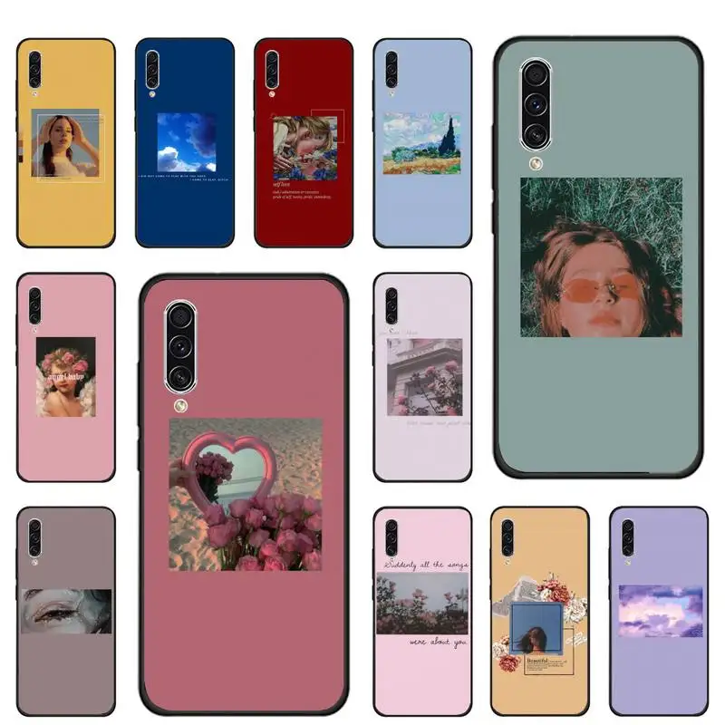 

Aesthetics songs lyrics flower Phone Case For Samsung galaxy S note 7 8 9 10 20 fe edge A 6 10 20 30 50 51 70 lite plus Soft