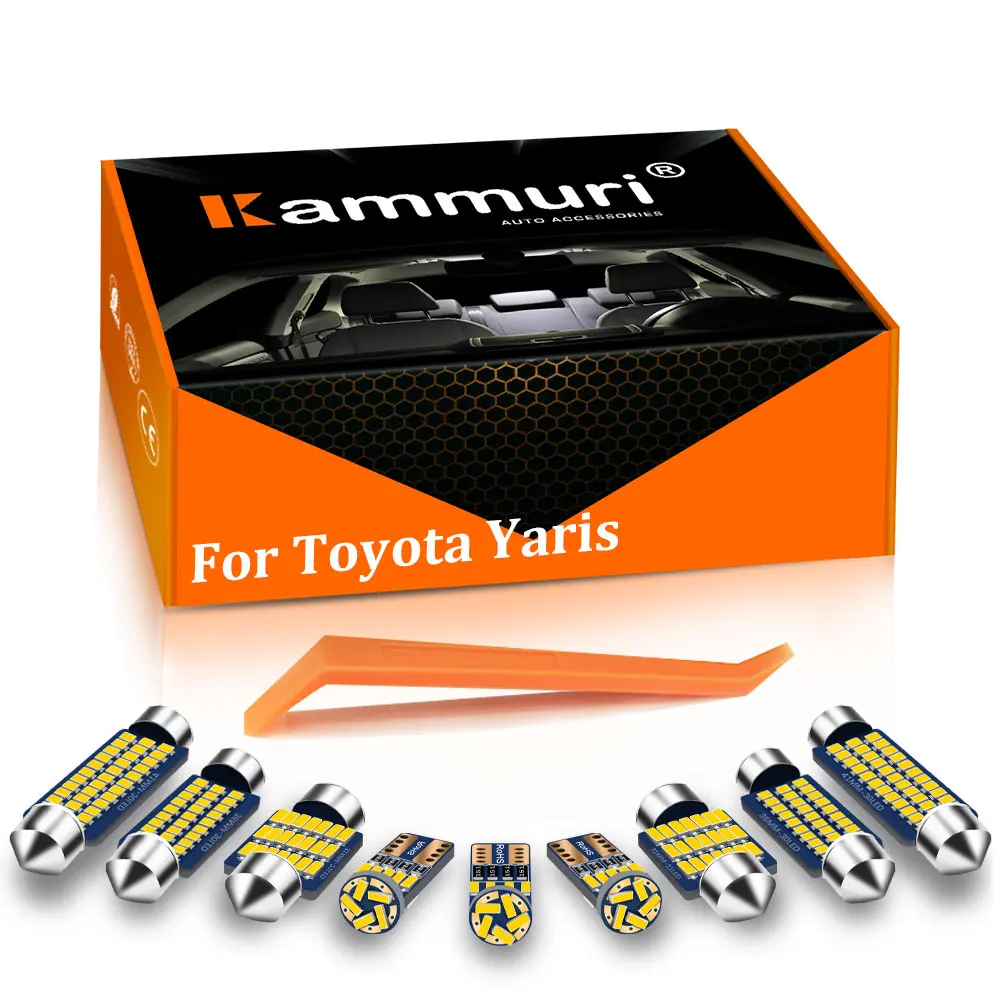 Kammuri 10 шт. светодиодная интерьерная с Canbus светильник комплект для Toyota Vitz rs Yaris 2004