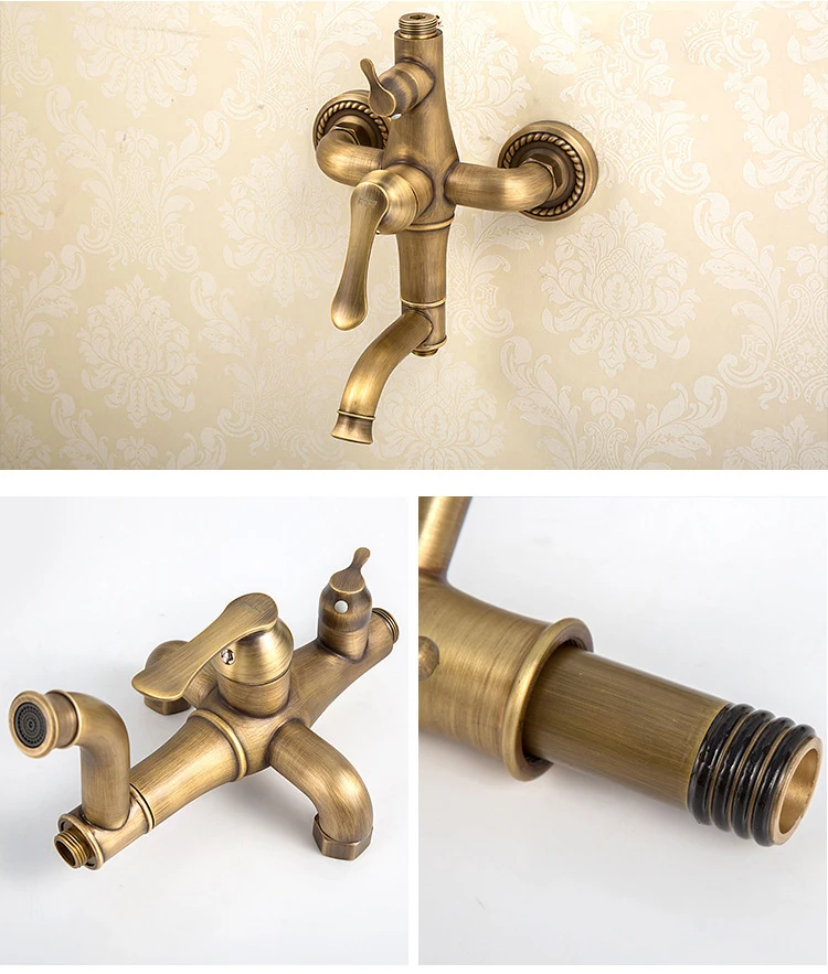 Смесители для душа роскошный античный латунный смеситель ванной комнаты набор с